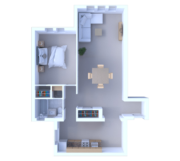 1 Bedroom Floor Plan A4