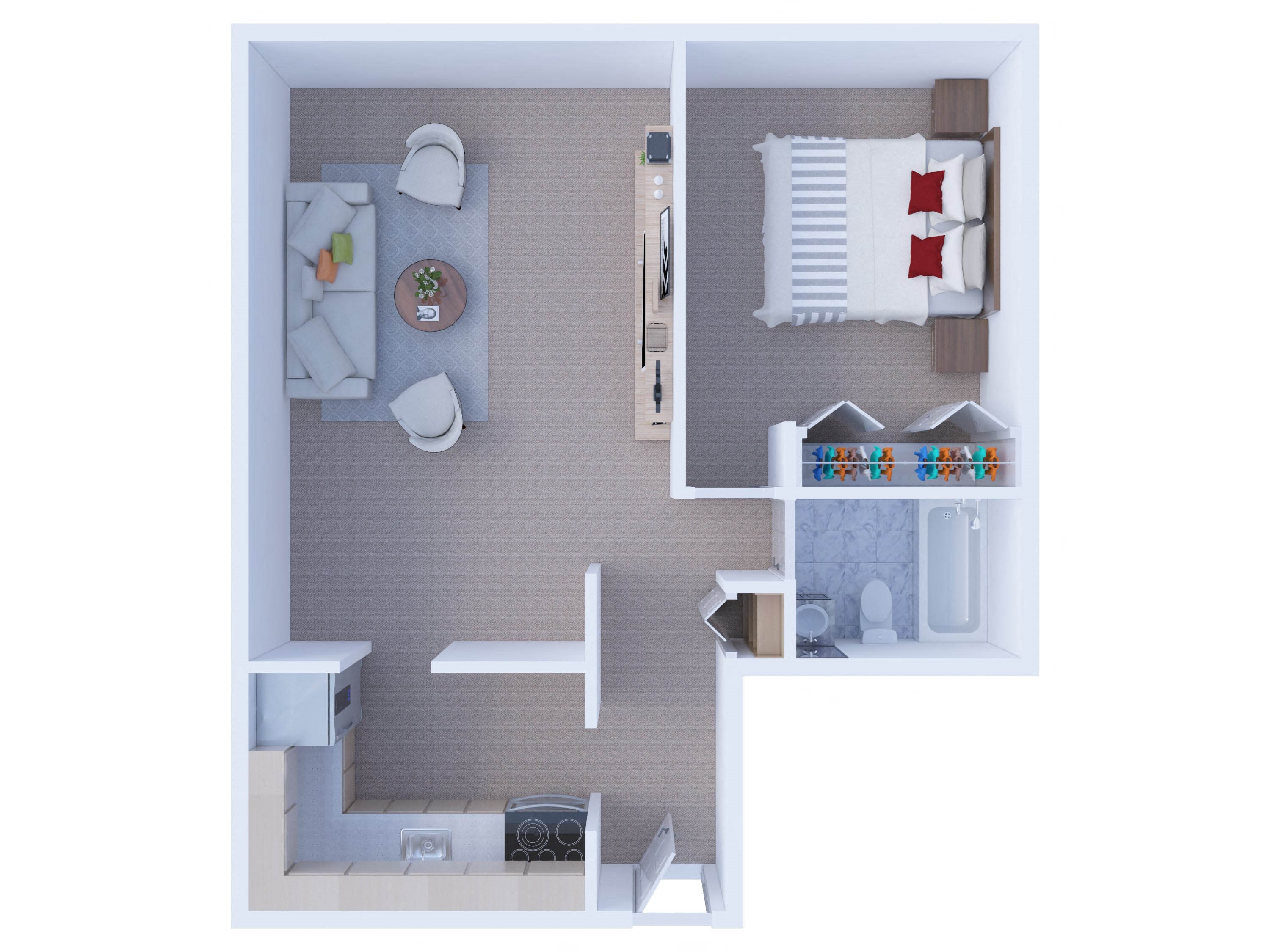 One Bedroom Floor Plan A1