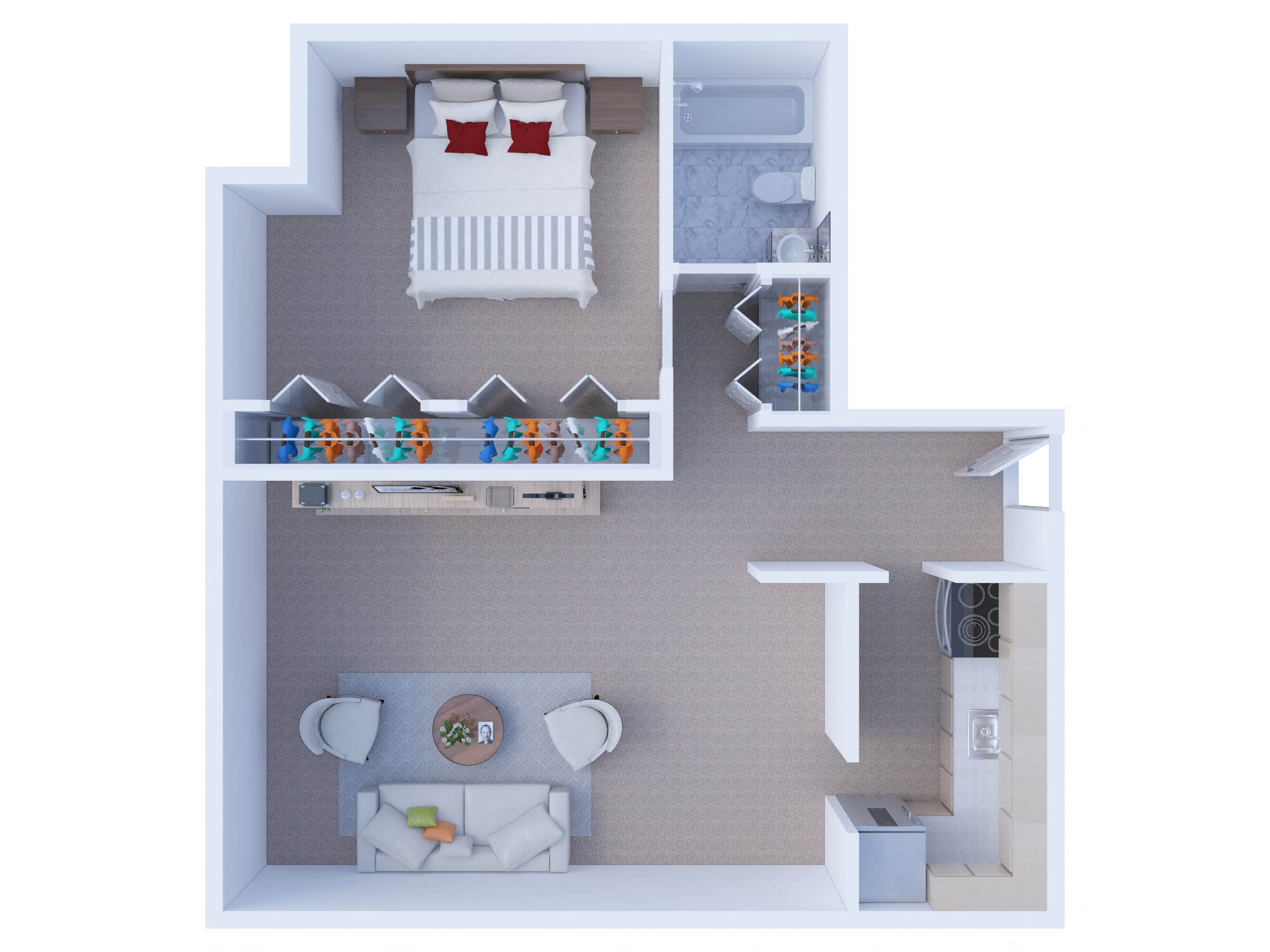 One Bedroom Floor Plan A3