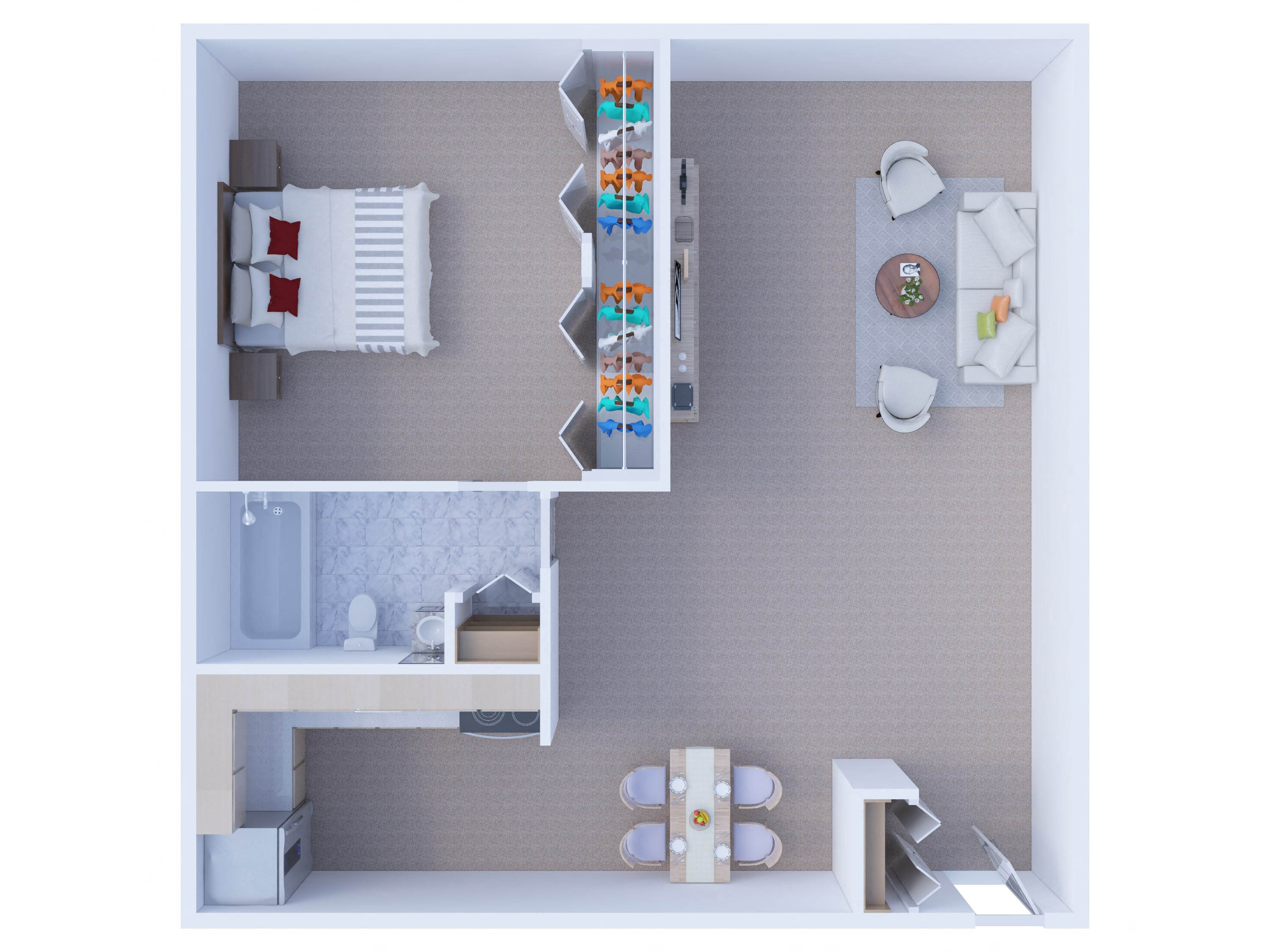 One Bedroom Floor Plan A4