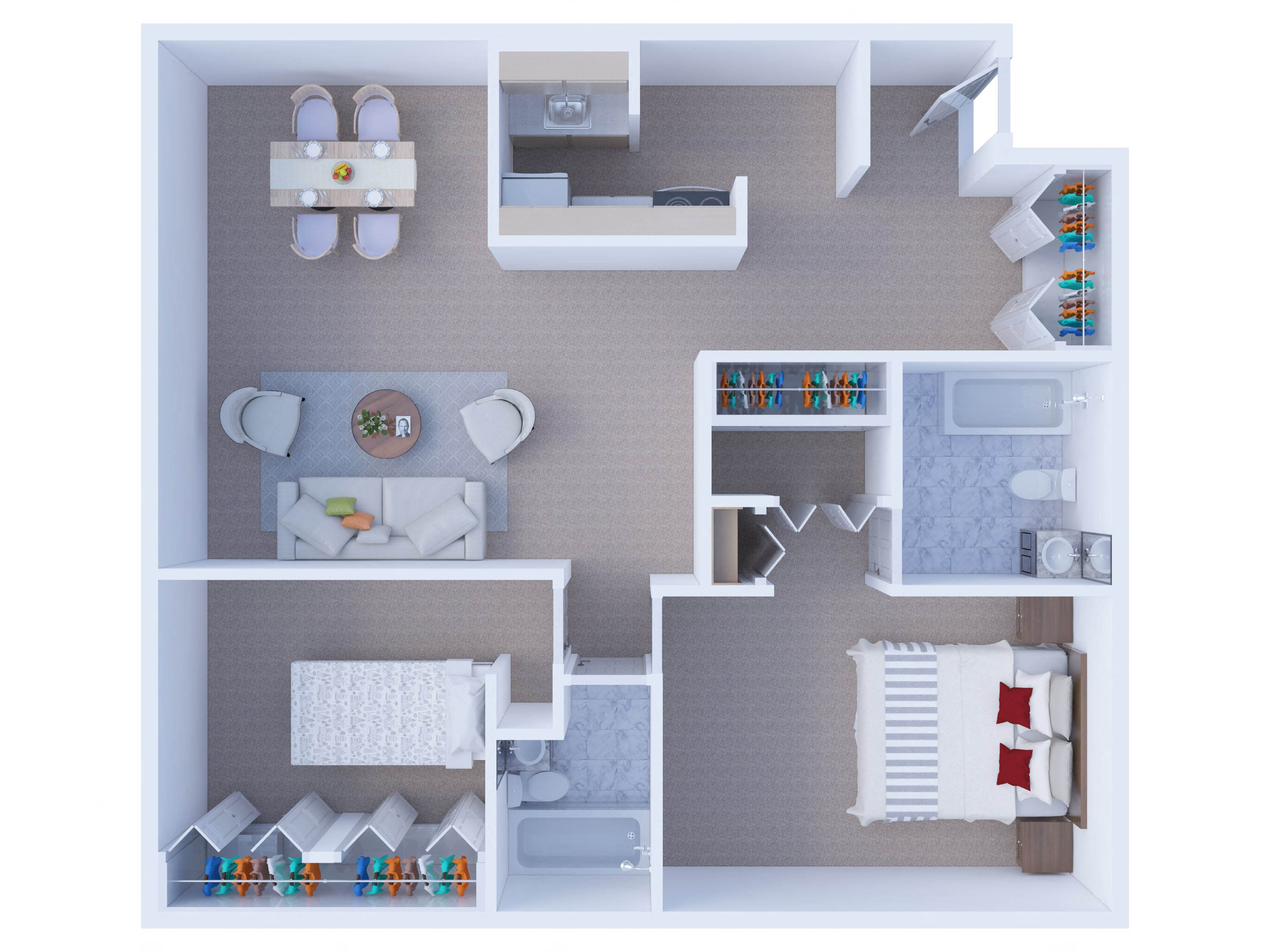 Two Bedrooms Floor Plan B1