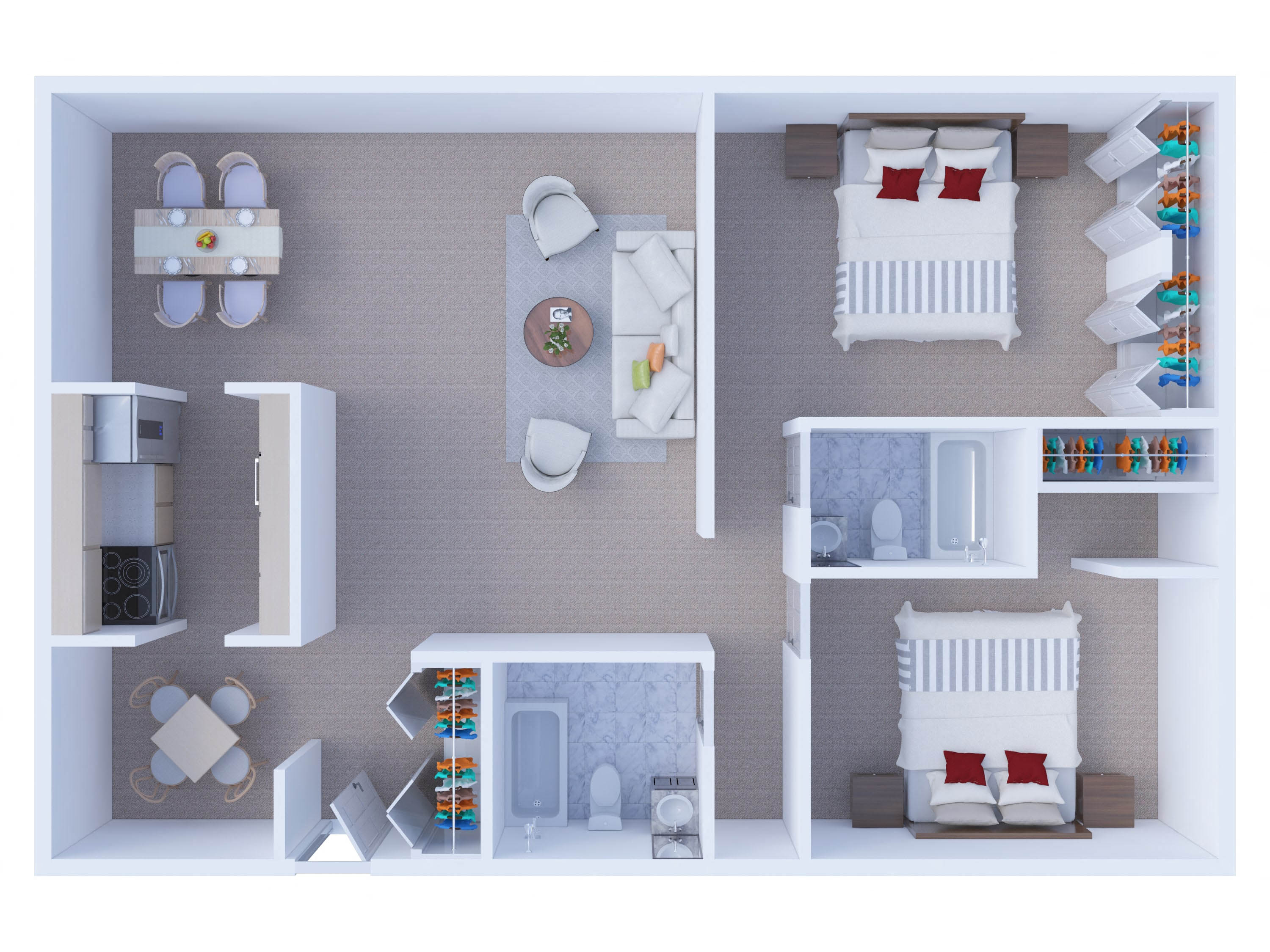 Two Bedrooms Floor Plan B2