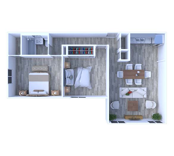2 Bedrooms Floor Plan B1