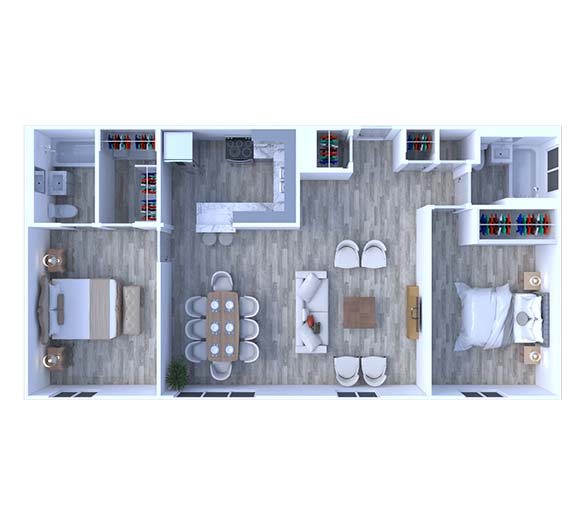 2 Bedrooms Floor Plan B4-PH
