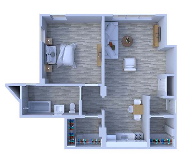 1 Bedroom Floor Plan A8
