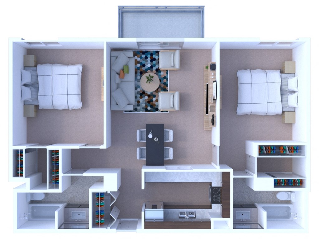 2 Bedrooms Floor Plan B1