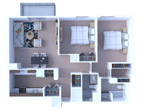 2 Bedrooms Floor Plan B2