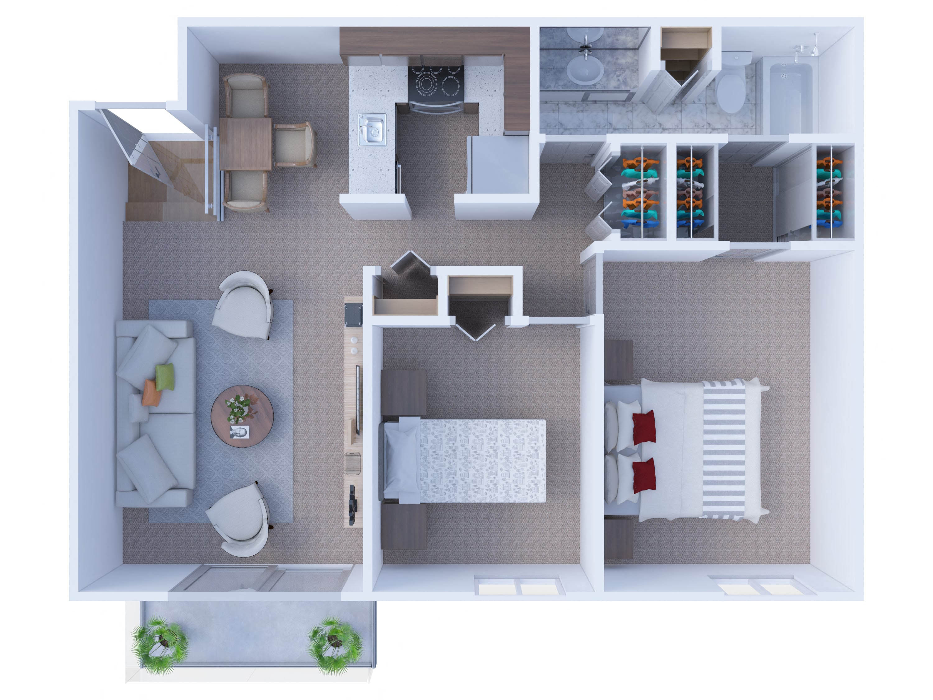 2 Bedrooms Floor Plan B2