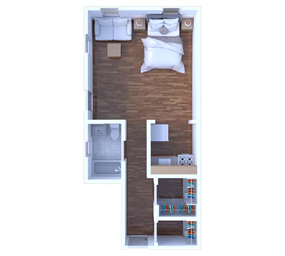 Studio Floor Plan S32 672 3R