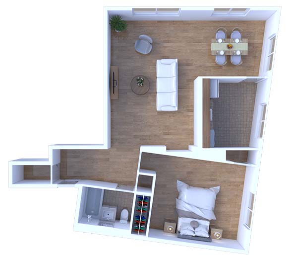 1 Bedroom Floor Plan A7