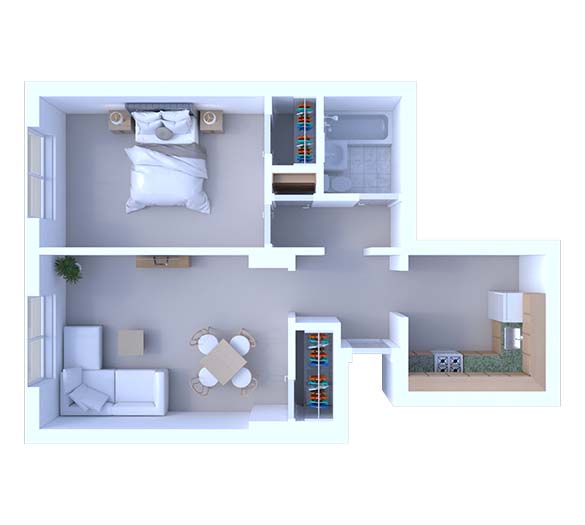 1 Bedroom Floor Plan A1