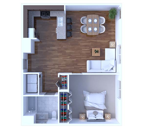 1 Bedroom Floor Plan A6