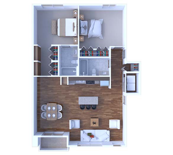 2 Bedrooms Floor Plan B3
