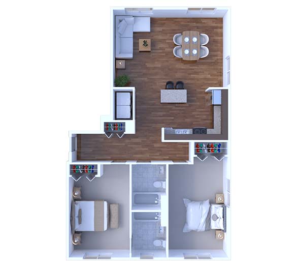 2 Bedrooms Floor Plan B4