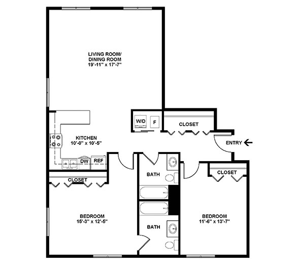 Two Bedroom Floor Plan B6