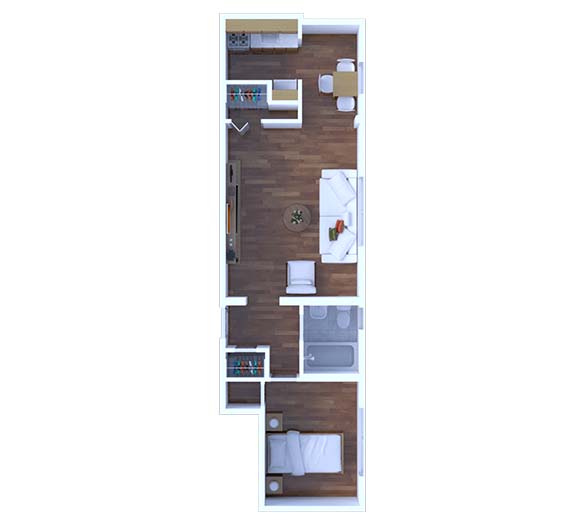 1 Bedroom Floor Plan A1
