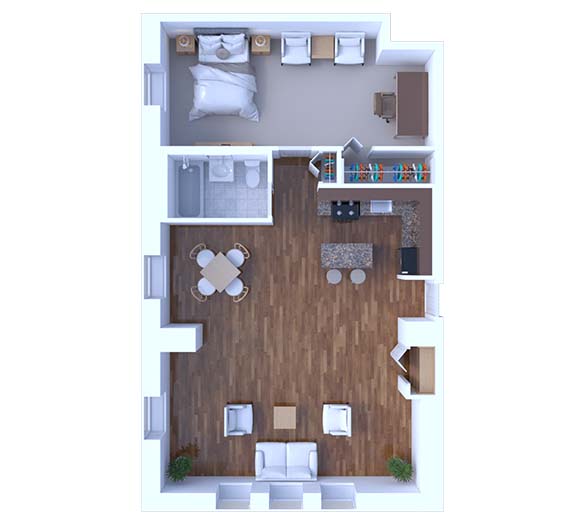 1 Bedroom Floor Plan A7