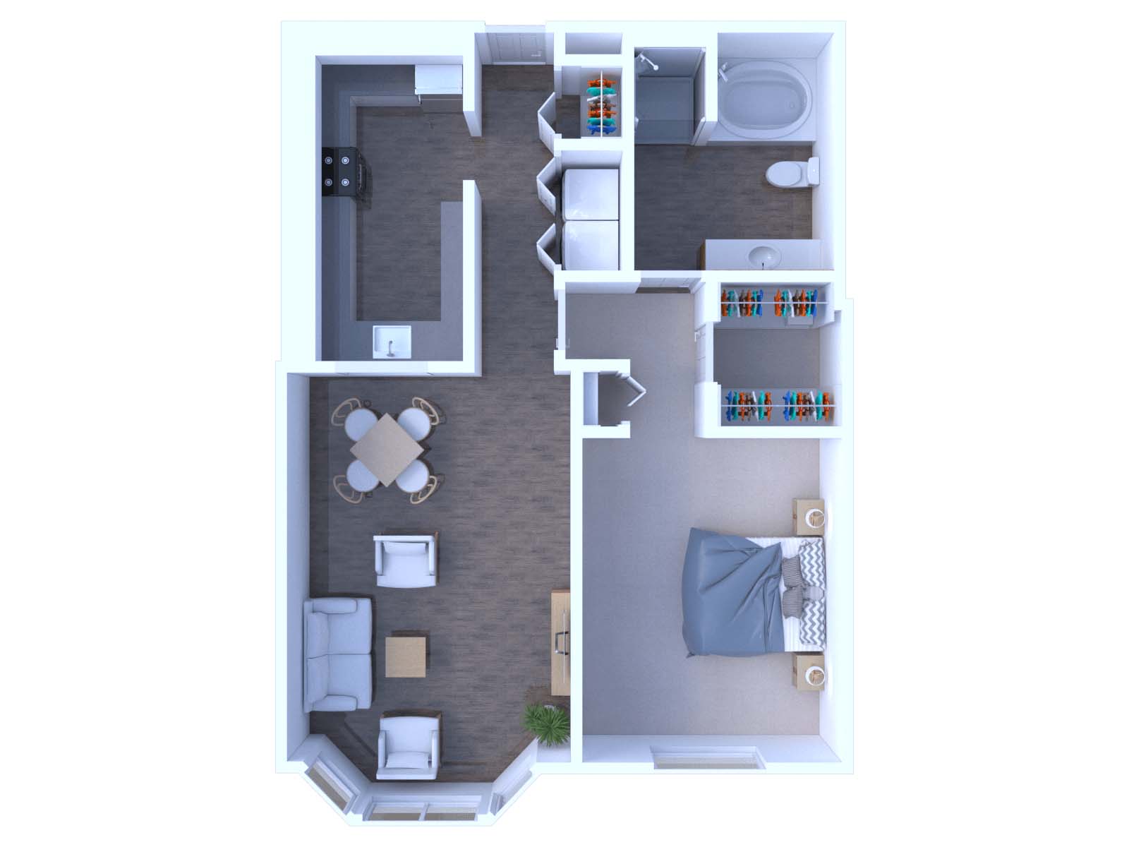 1 Bedroom Floor Plan A1R