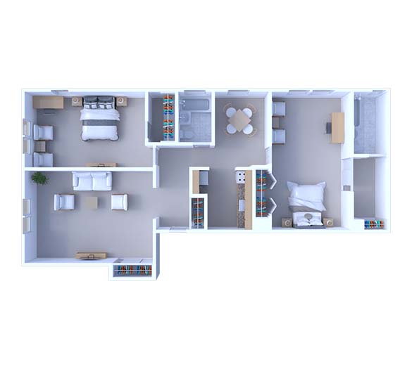 2 Bedrooms Floor Plan B2