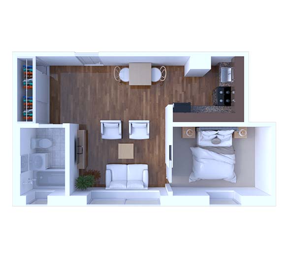 1 Bedroom Floor Plan A3