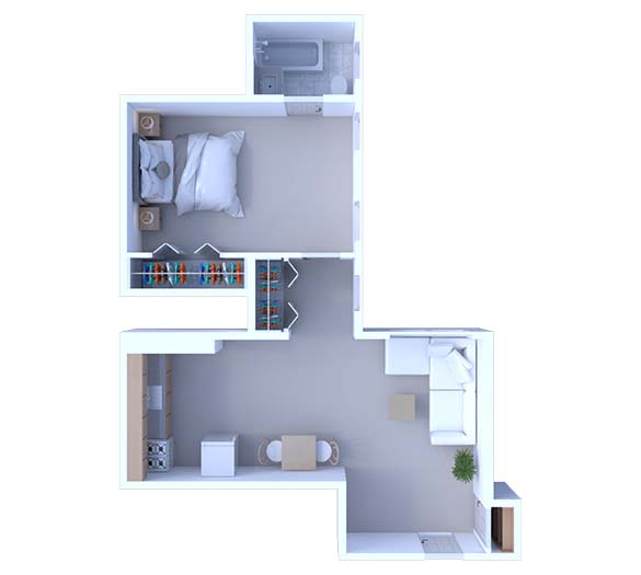 1 Bedroom Floor Plan A7