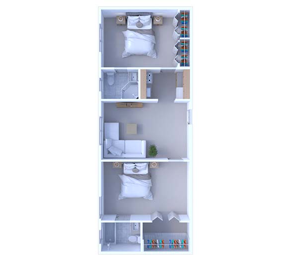 2 Bedrooms Floor Plan B1