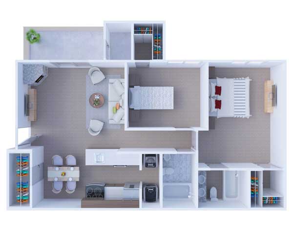 2 Bedrooms Floor Plan B2