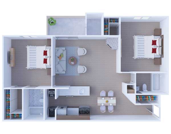 2 Bedrooms Floor Plan B3