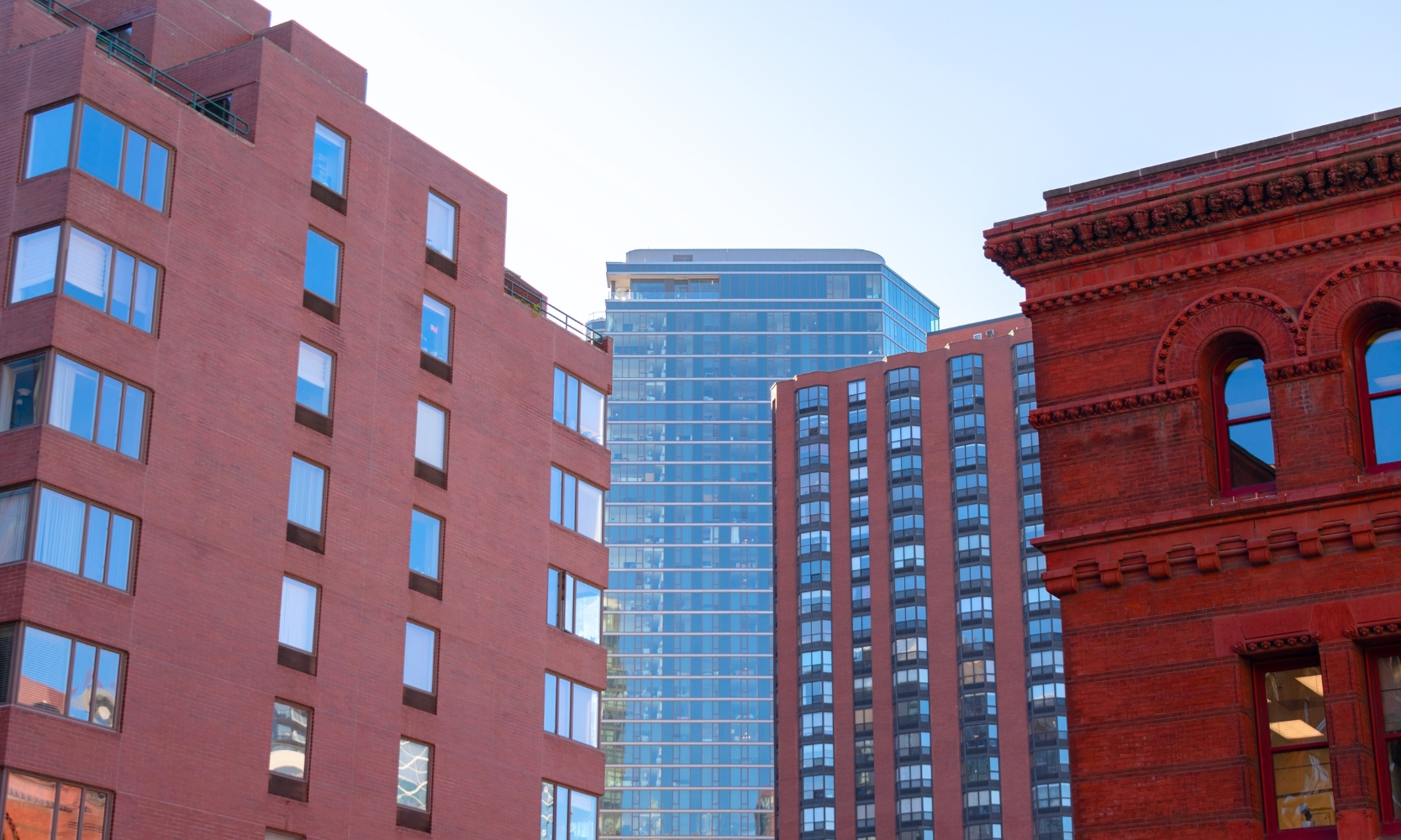 Skyscraper buildings in Printers Row, Chicago