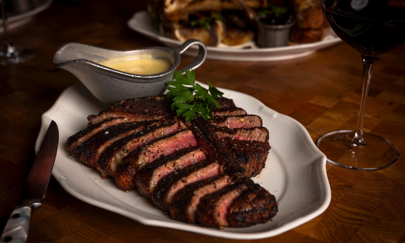 An image of a steak entree at Bavette's Bar & Bouef in River North Chicago