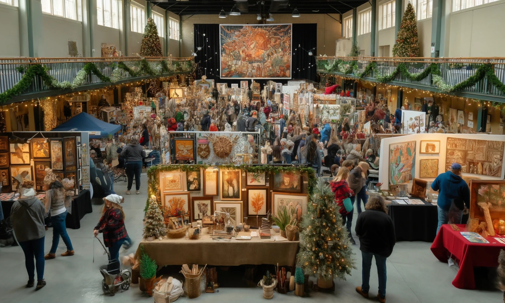 Image of people shopping at The MART One of a Kind Holiday Show in Chicago