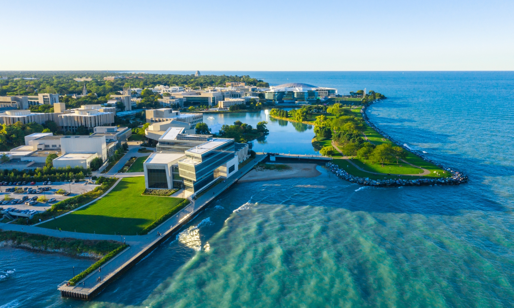 Aerial view image of Northwestern University Evanston