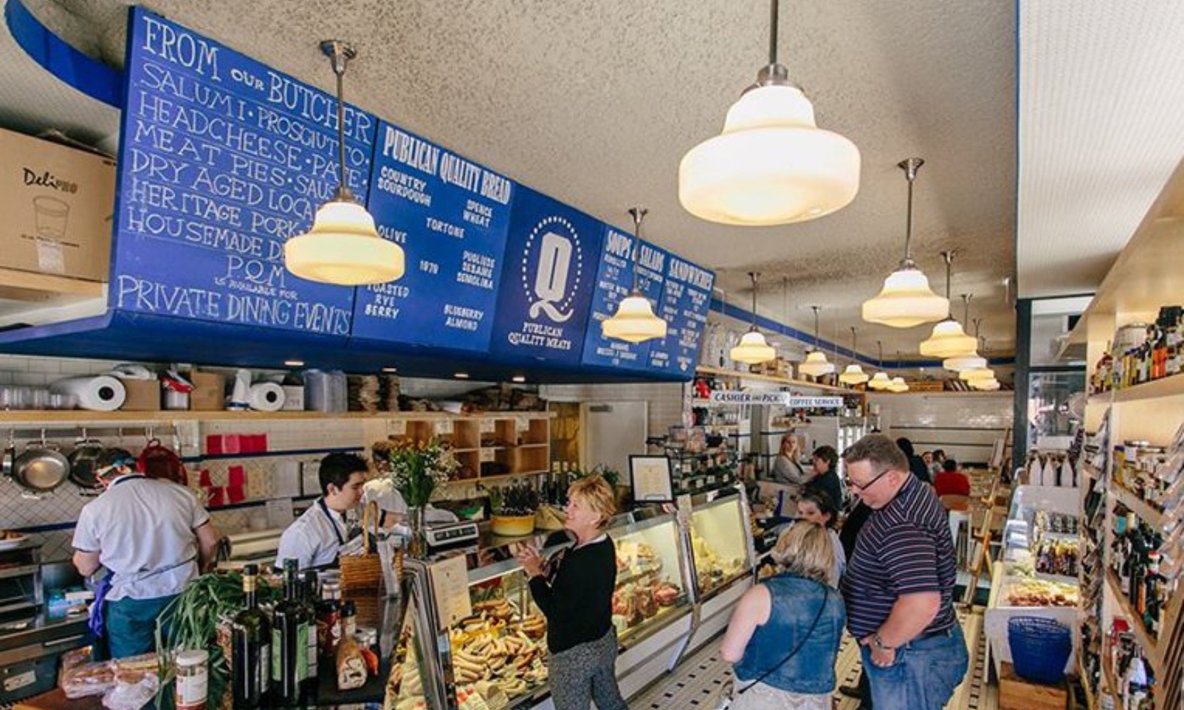 Interior image of Publican Quality Meats butcher shop at Fulton Market District Chicago